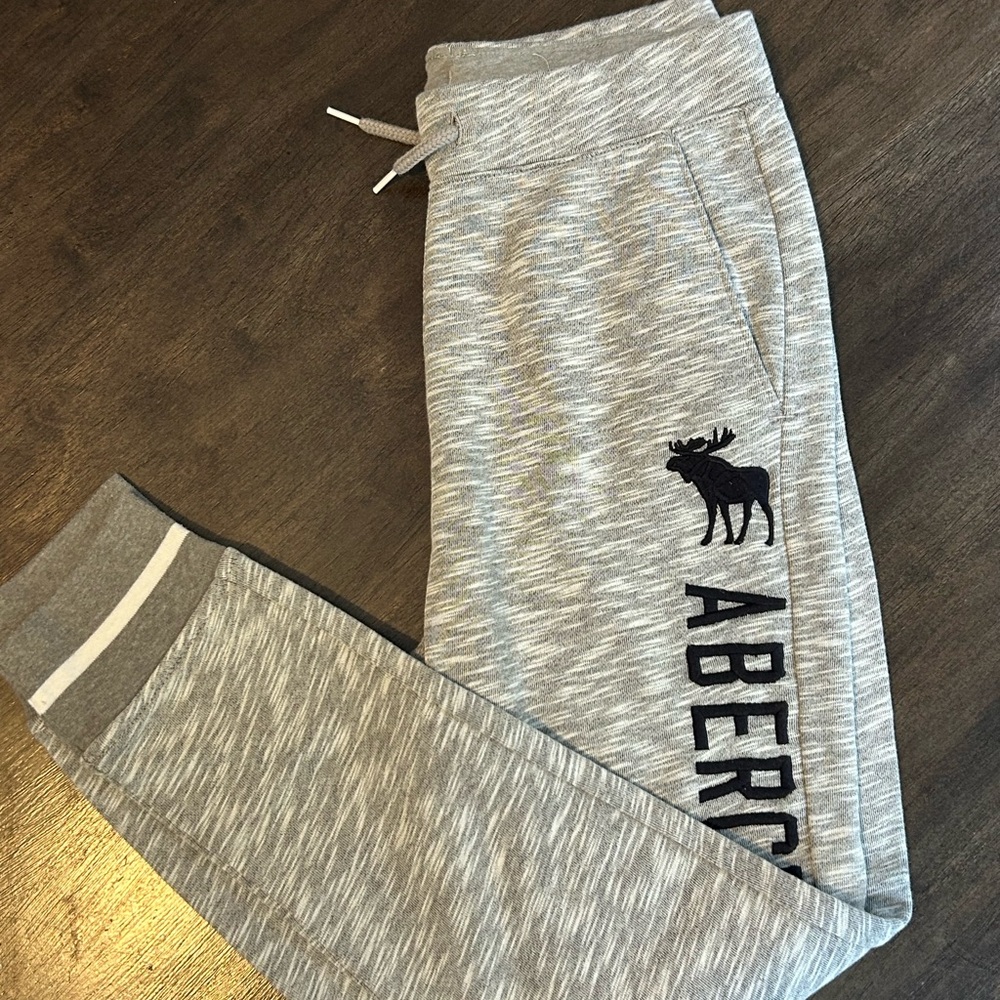Abercrombie Kids Gray Sweatpants with Black Logo
